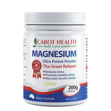Load image into Gallery viewer, Cabot Health Magnesium Ultra Potent Powder Citrus