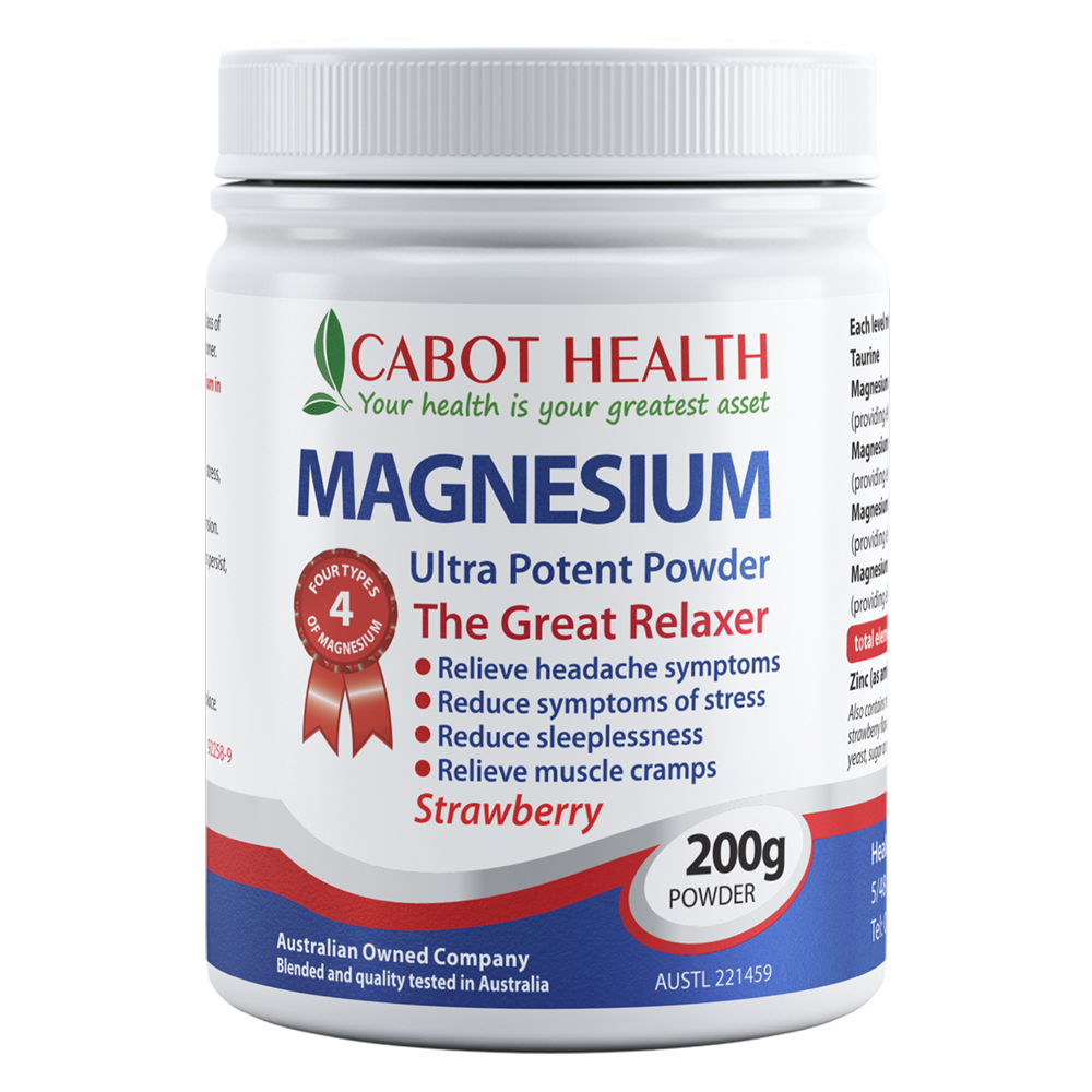 Cabot Health Magnesium Ultra Potent Powder Strawberry 200g