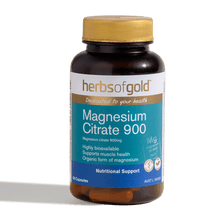 Load image into Gallery viewer, Herbs of Gold Magnesium Citrate 900 120c
