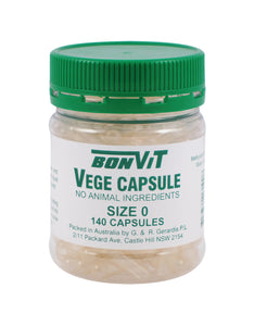 Bonvit Empty Capsules Size '0' Vege caps 140c