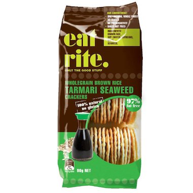 Eatrite Crackers Brown Rice Tamari Seaweed 100g